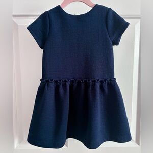 Jacadi Paris 4A navy blue neoprene fabric dress